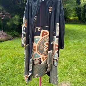 WRAPSODY Bohemian Black Multicolor Women's Coat